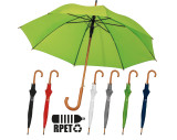 Parapluie automatique avec poignée en bois et tiges en métal de verre